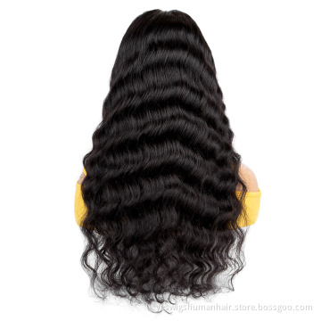 Popular Front Lace Closure Human Hair Wigs For Black Women Unprocessed Mink Brazilian Hair 4X4 Lace Front Wig Deep Curly Wave